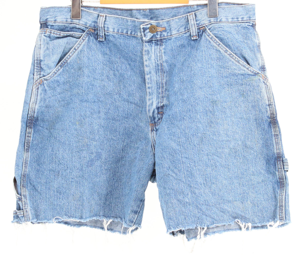 Wrangler Blue Distressed Painter Denim Shorts 34"