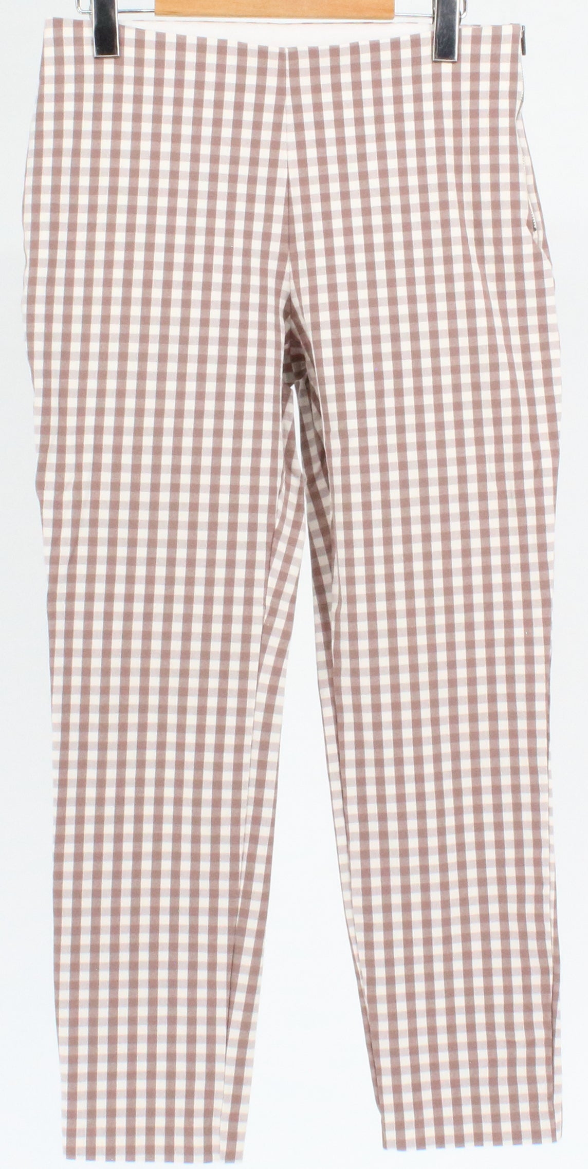 A.New Day Brown & White Check Printed Pants 6"