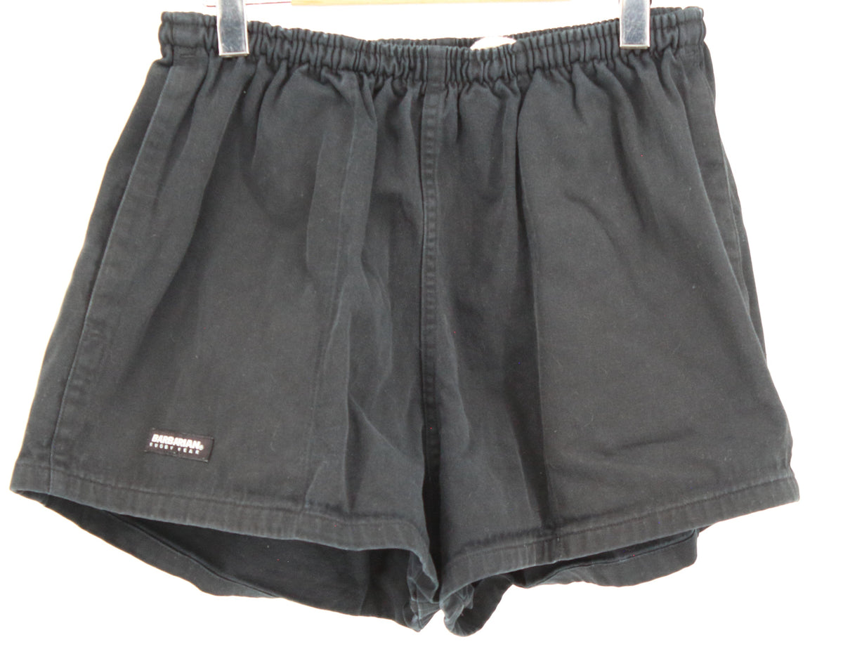 Barbarian Black Elastic Waist Shorts