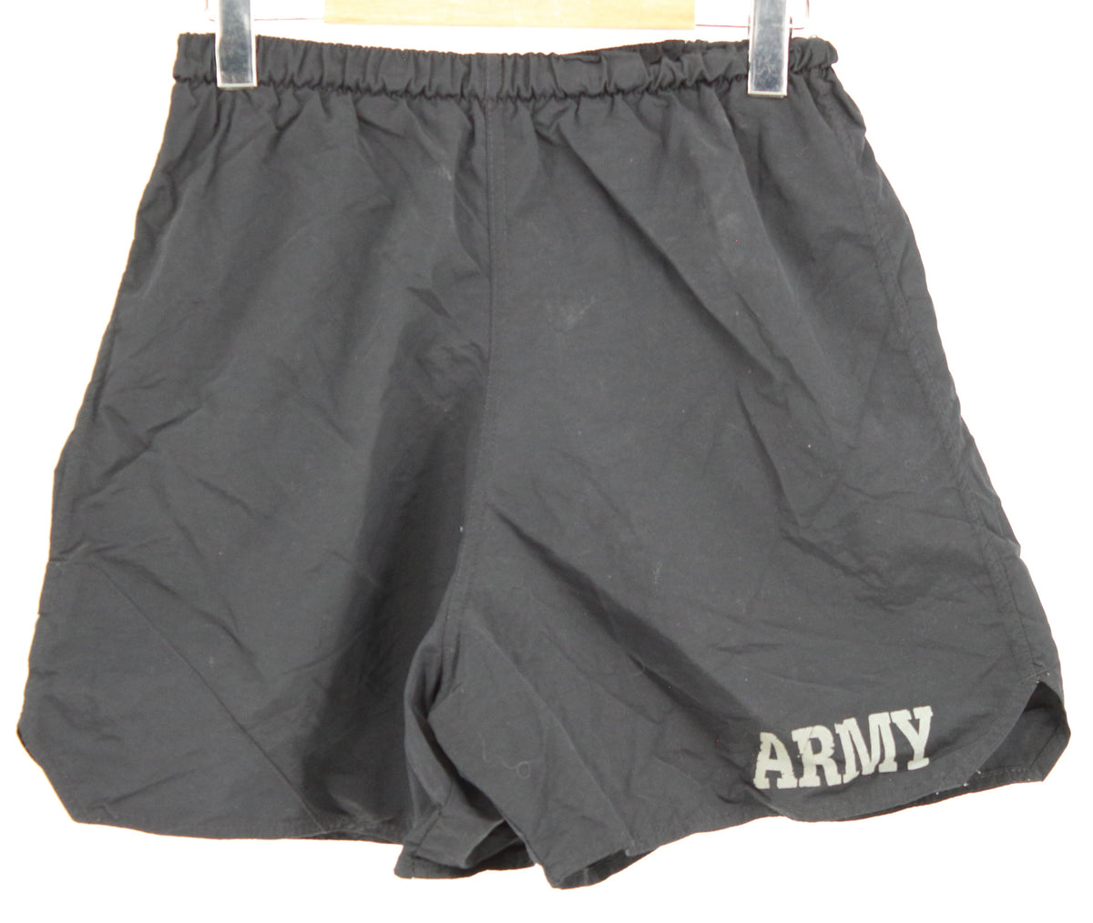 Black Army Print Nylon Shorts