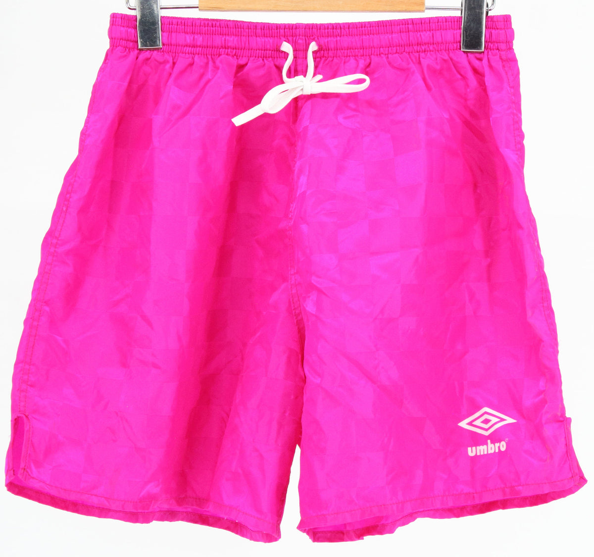 Umbro Pink Nylon Check Printed Shorts