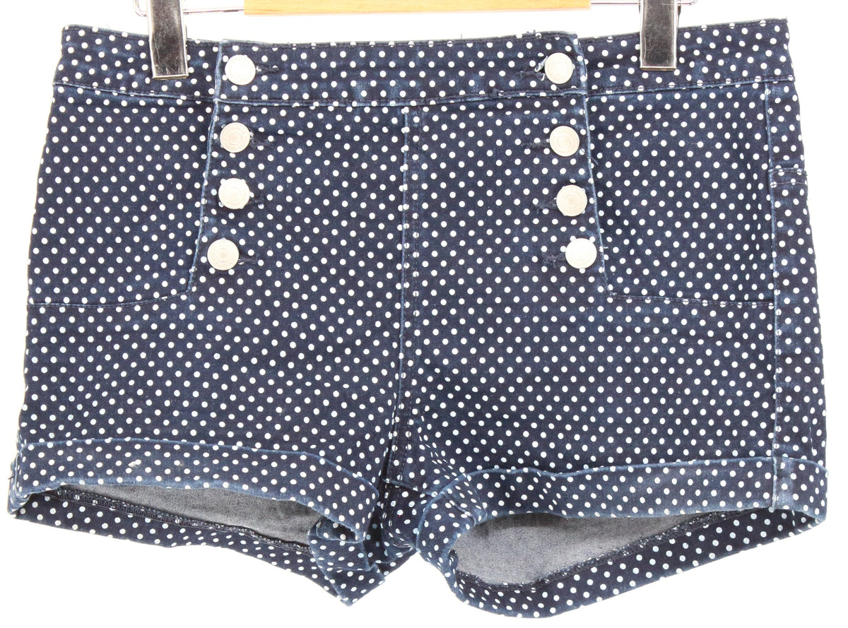 Almost Famous Navy Polka Dots Print Shorts 7