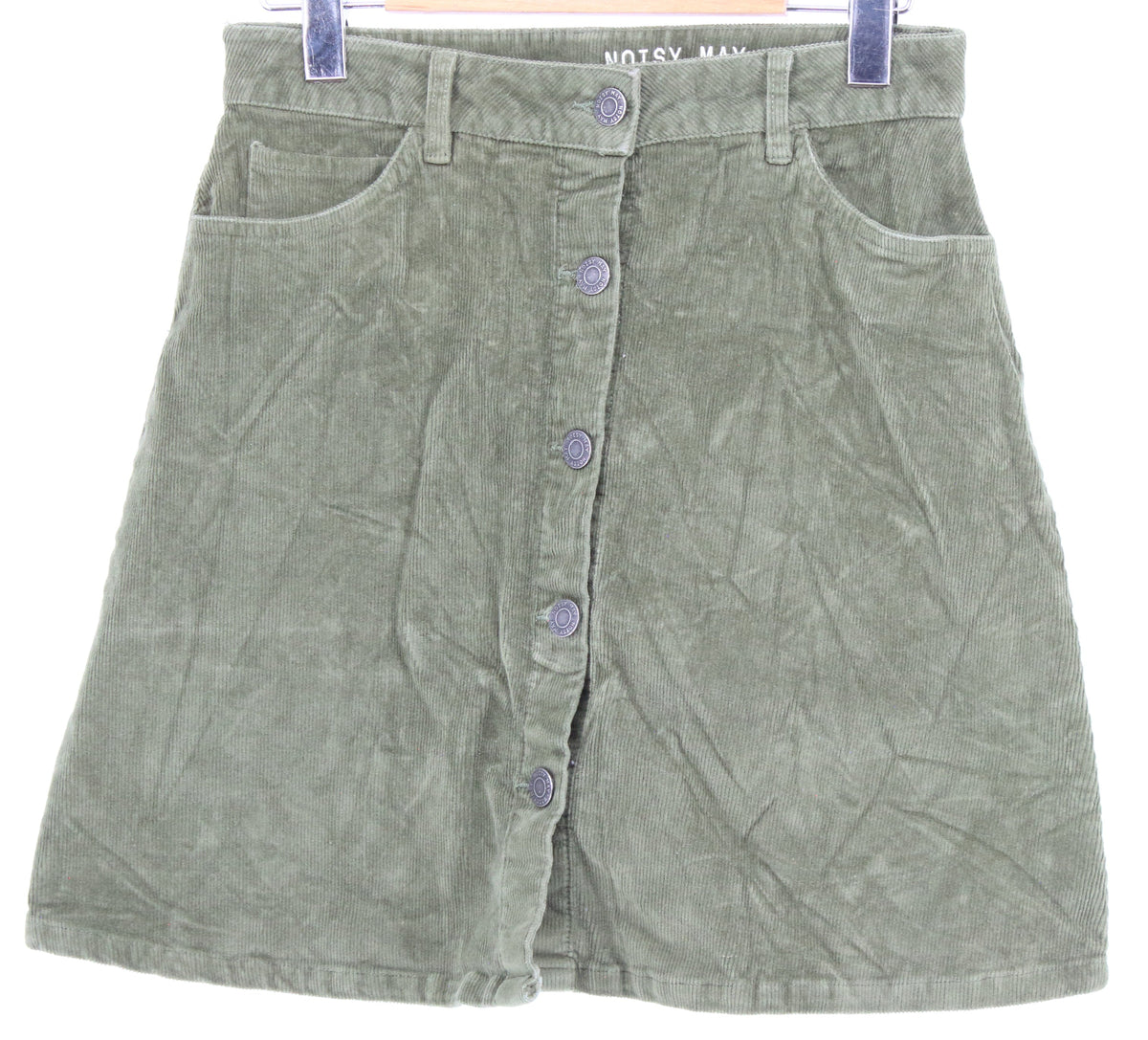 Noisy May Army Green Buttom Up Corduroy Skirt