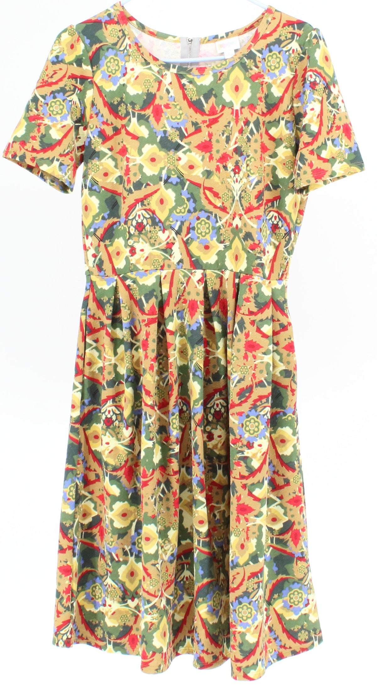 Lularoe Yellow Flower Print Back Half Zip Dress