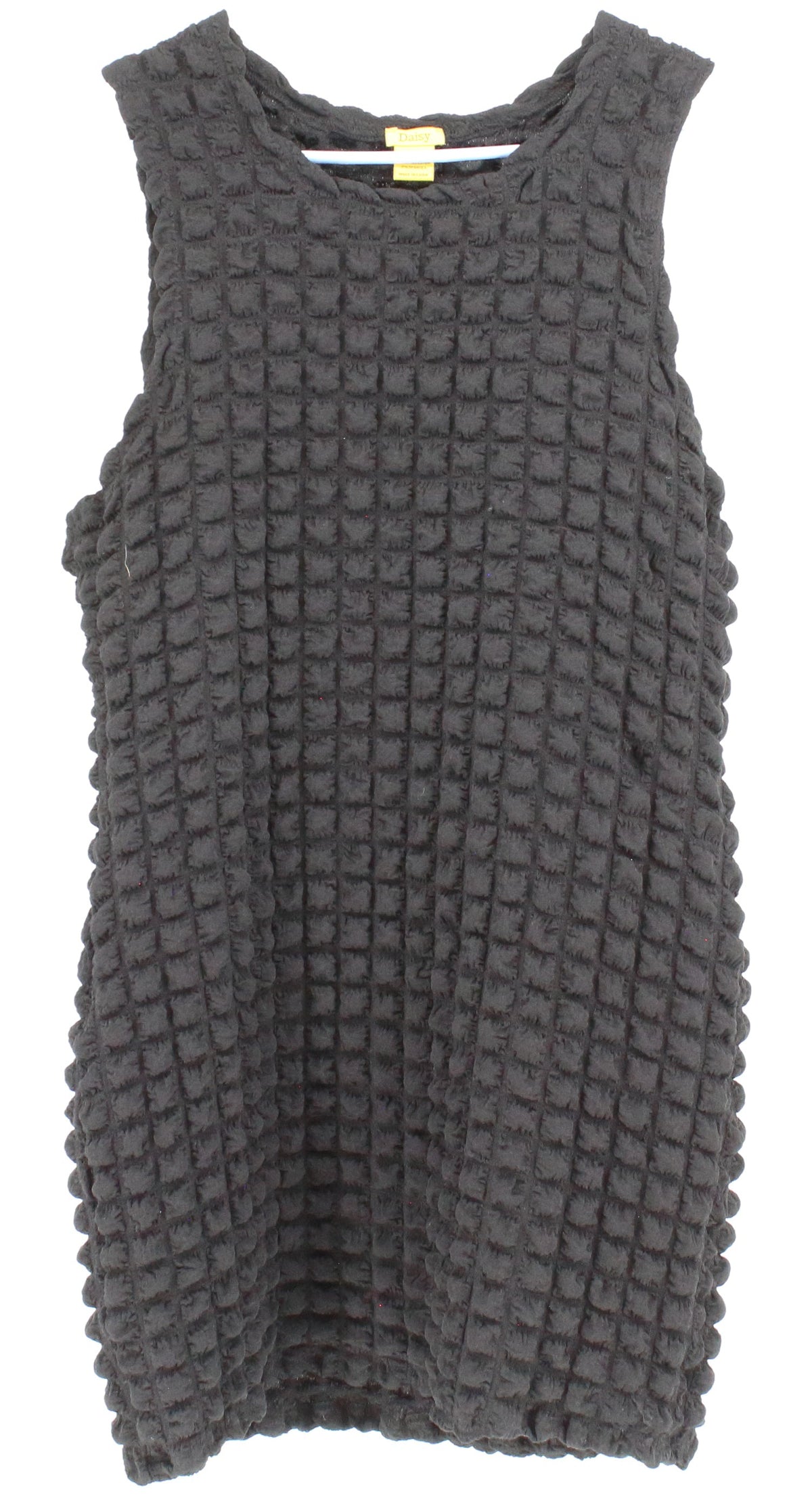 Daisy Black Popcorn Sleeveless Dress