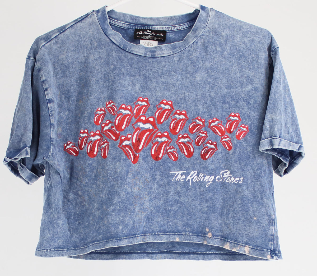 The Rolling Stones Zara Blue Graphic Short Hem T-Shirt