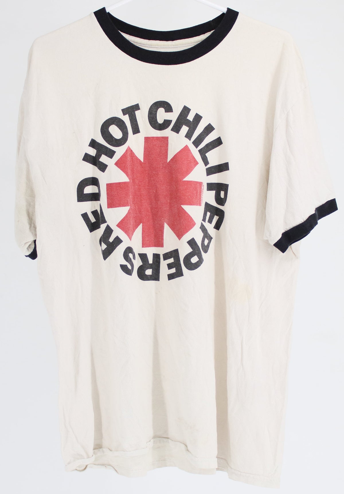 Brauadss White Red Hot Chili Peppers Graphic Linger T-Shirt