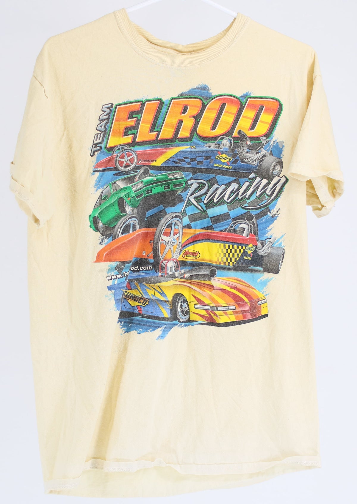 Gildan Yellow Elrod Racing Graphic T-Shirt