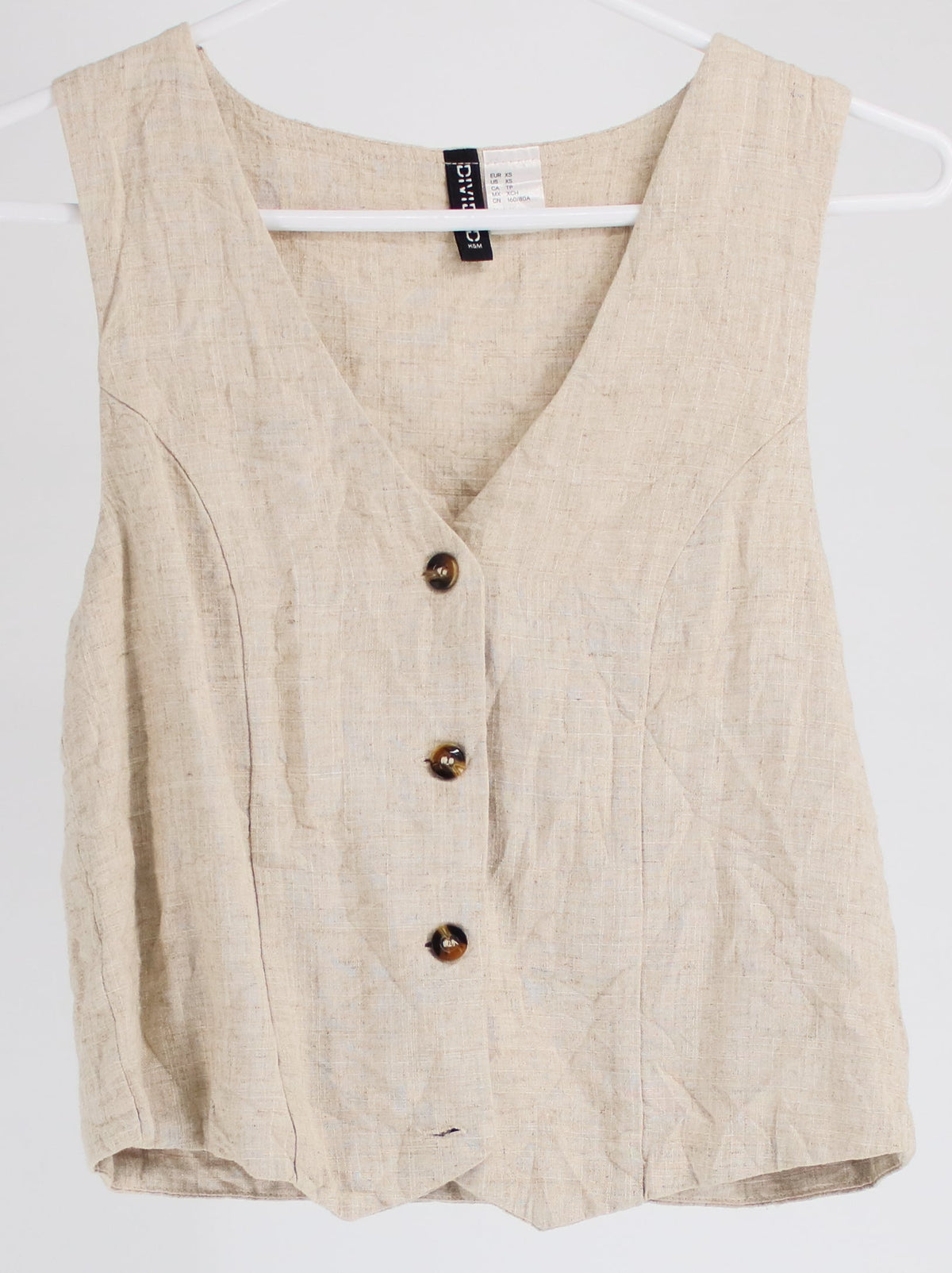 H&M Beige Button-Up Vest