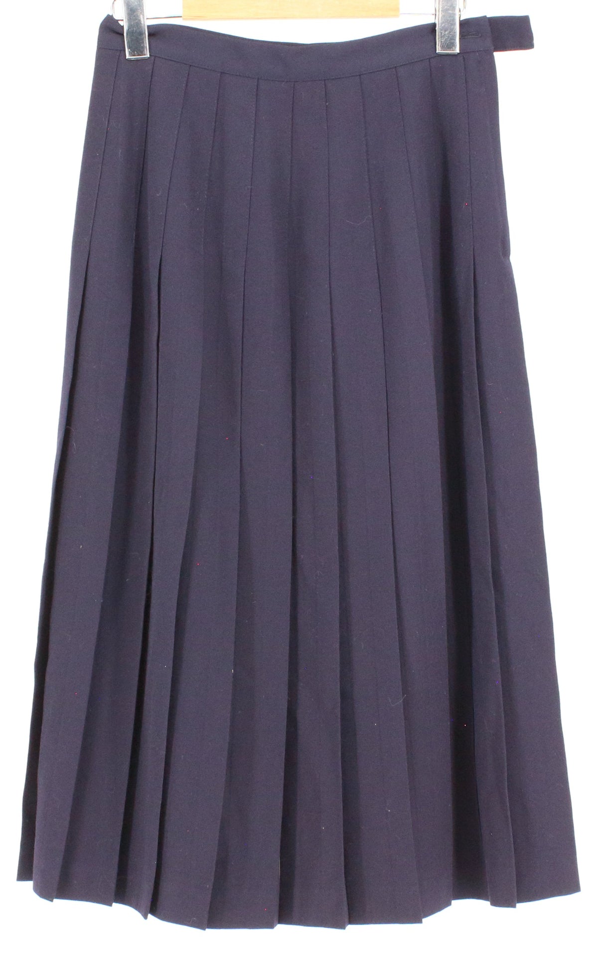 Jos.A.Bank Navy Plane Pleats Wool Skirt