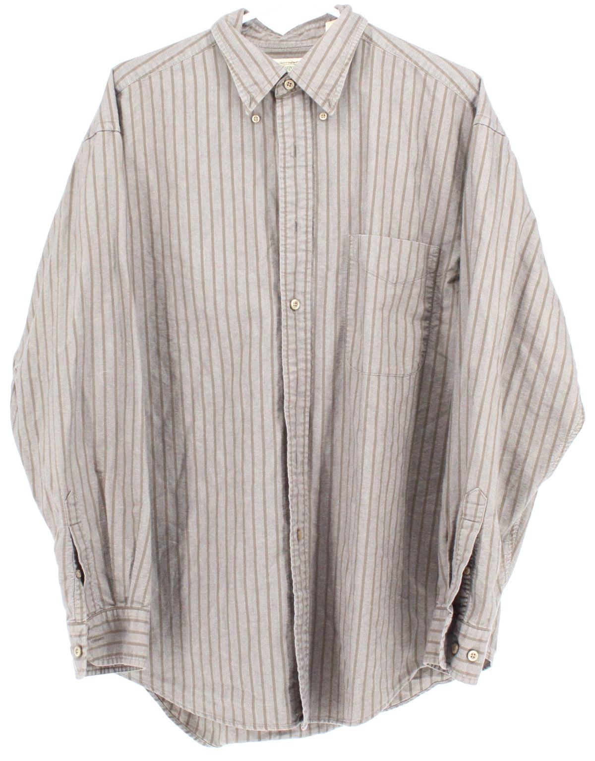 St Johns Bay Brown Stripe Print Button Up Shirt