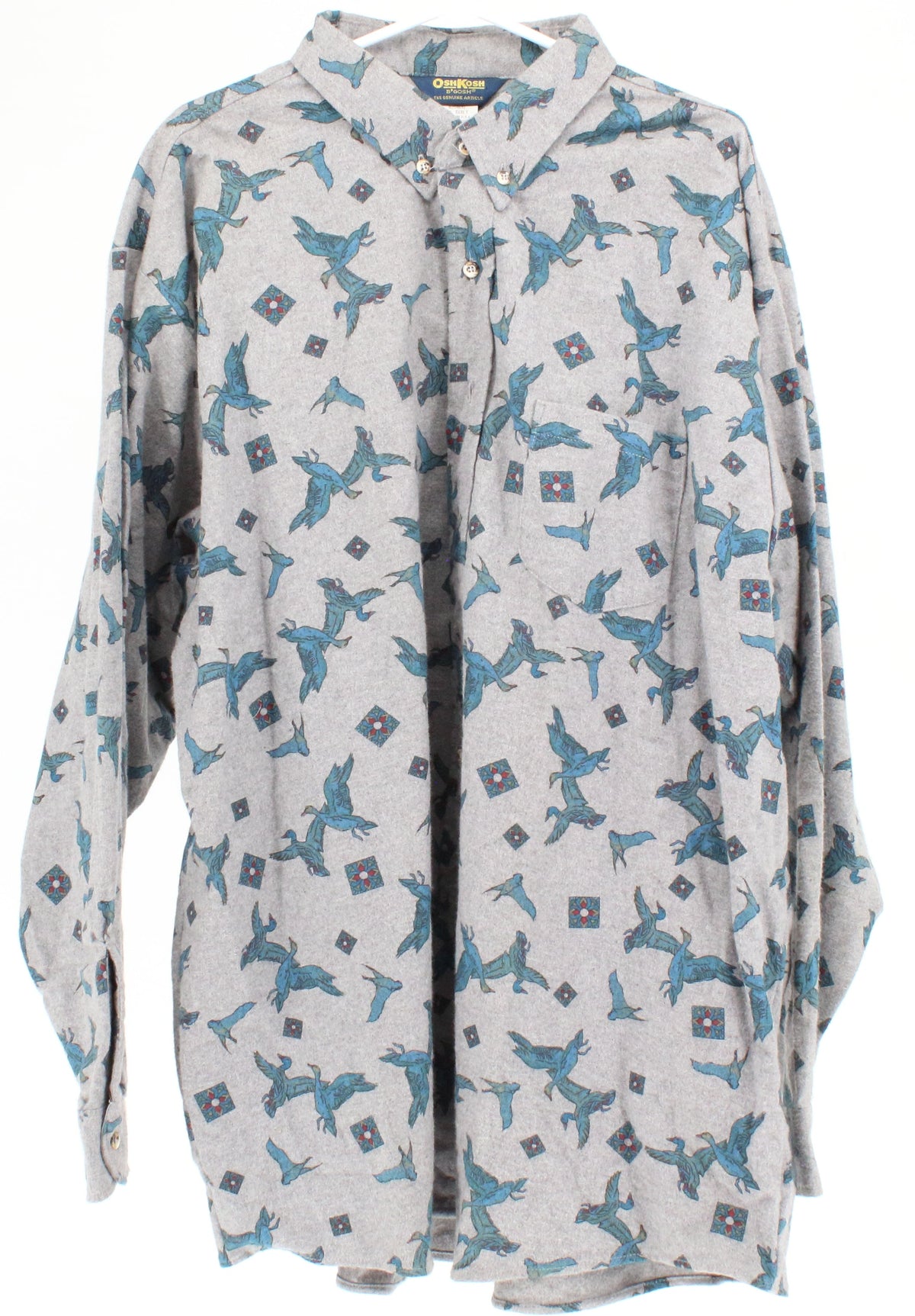 OshKosh Gray Birds Print Long Sleeve Shirt