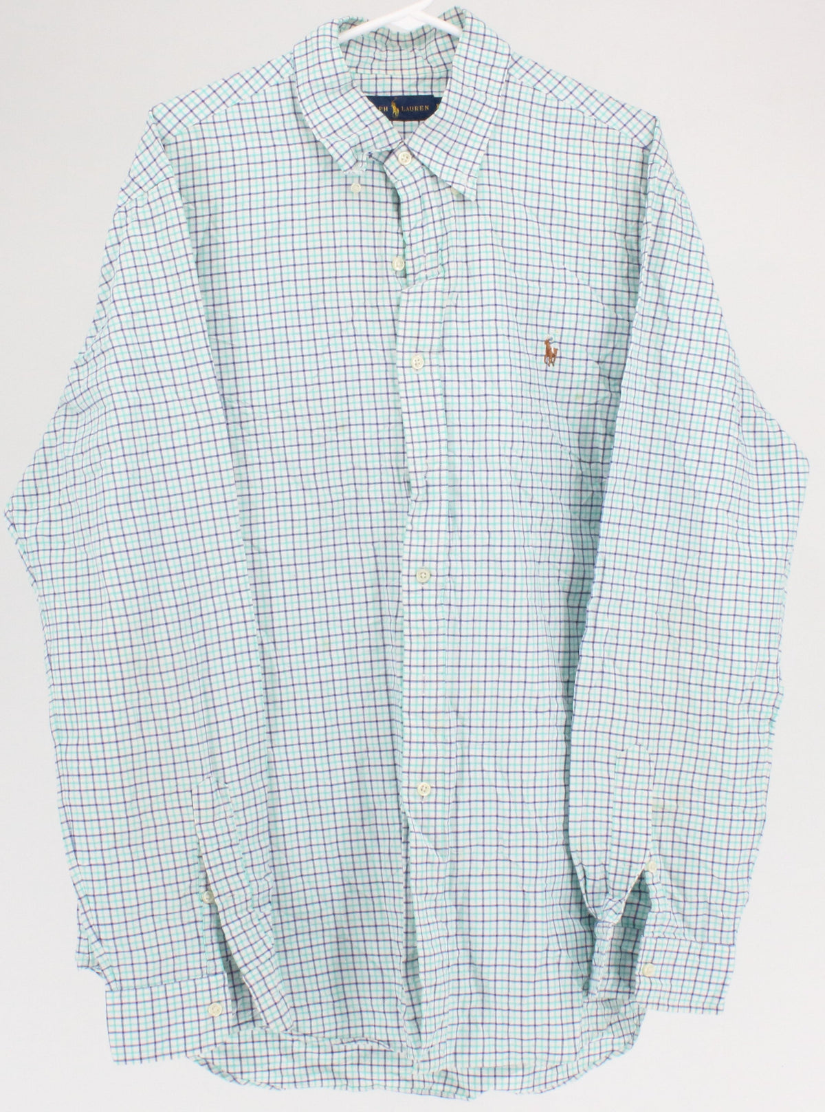 Ralph Lauren Blue & White Check Print Long Sleeve Shirt