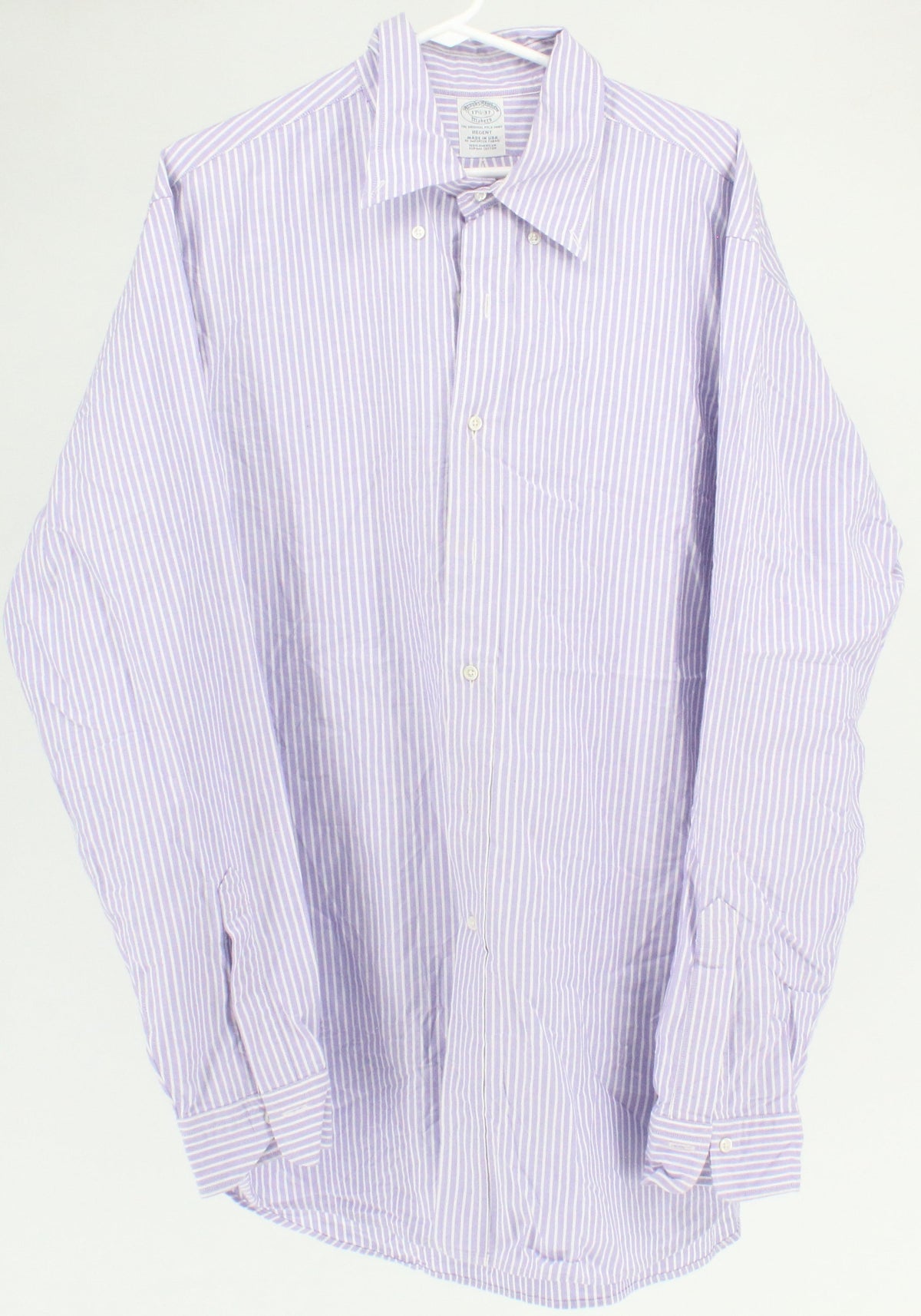 Brooks Brothers Purple Stripe Print Long Sleeve Shirt