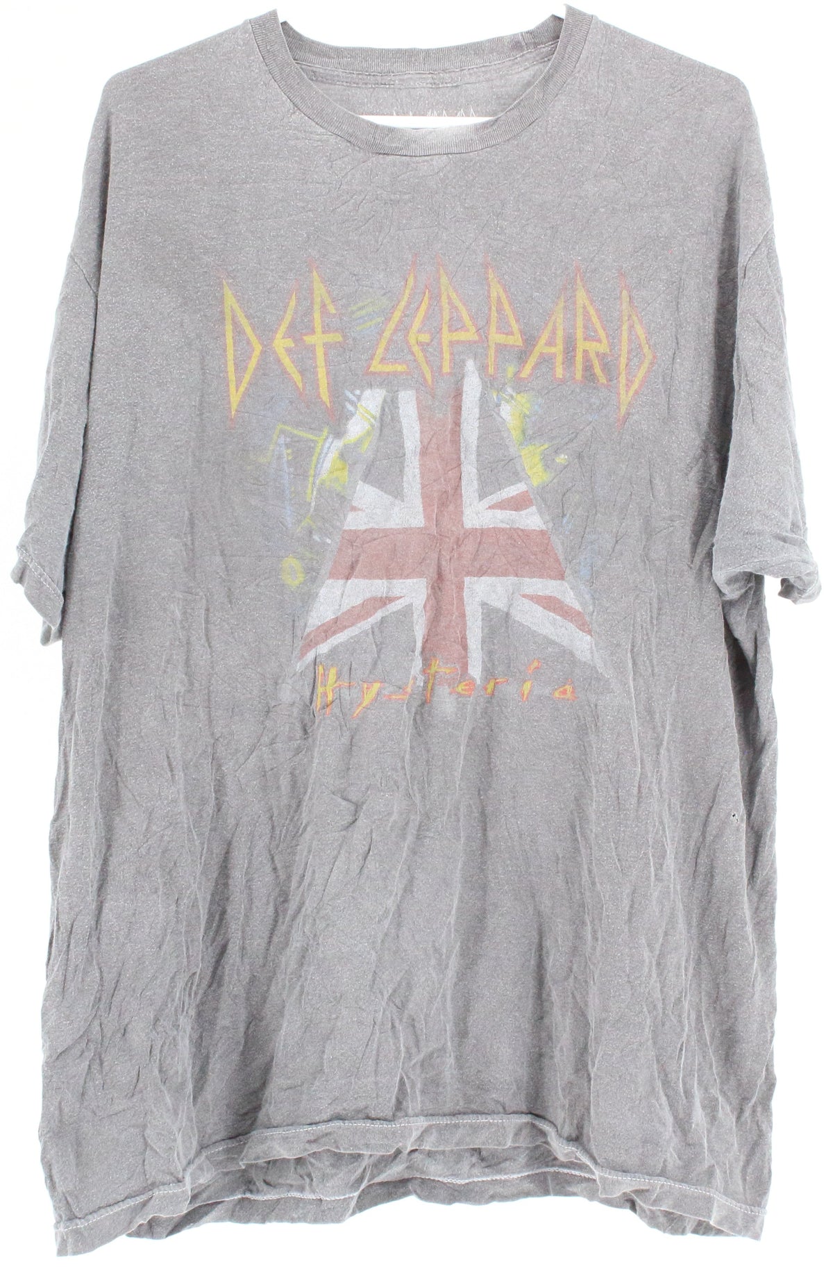 Def Leppard Gray "Hysteria" Graphic T-shirt