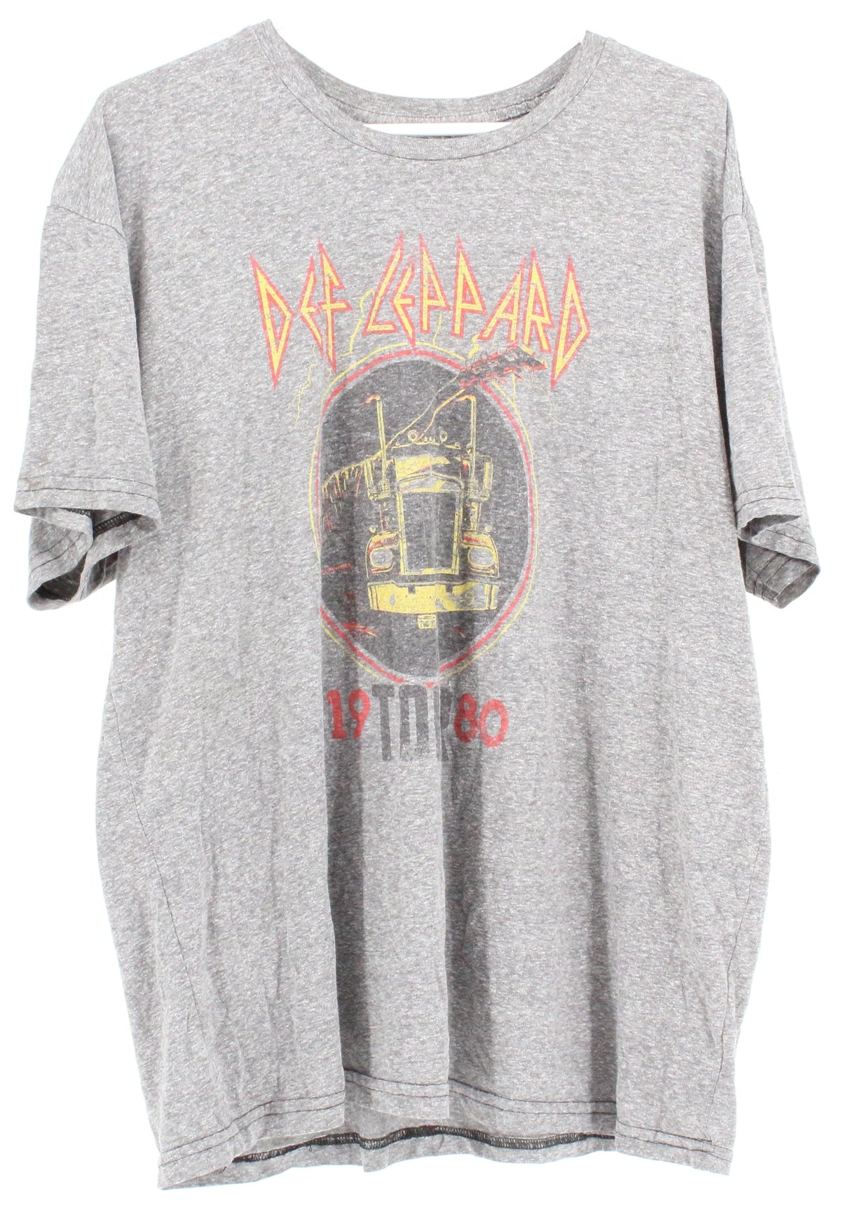 Def Leppard Gray 1980 Tour Graphic T-shirt