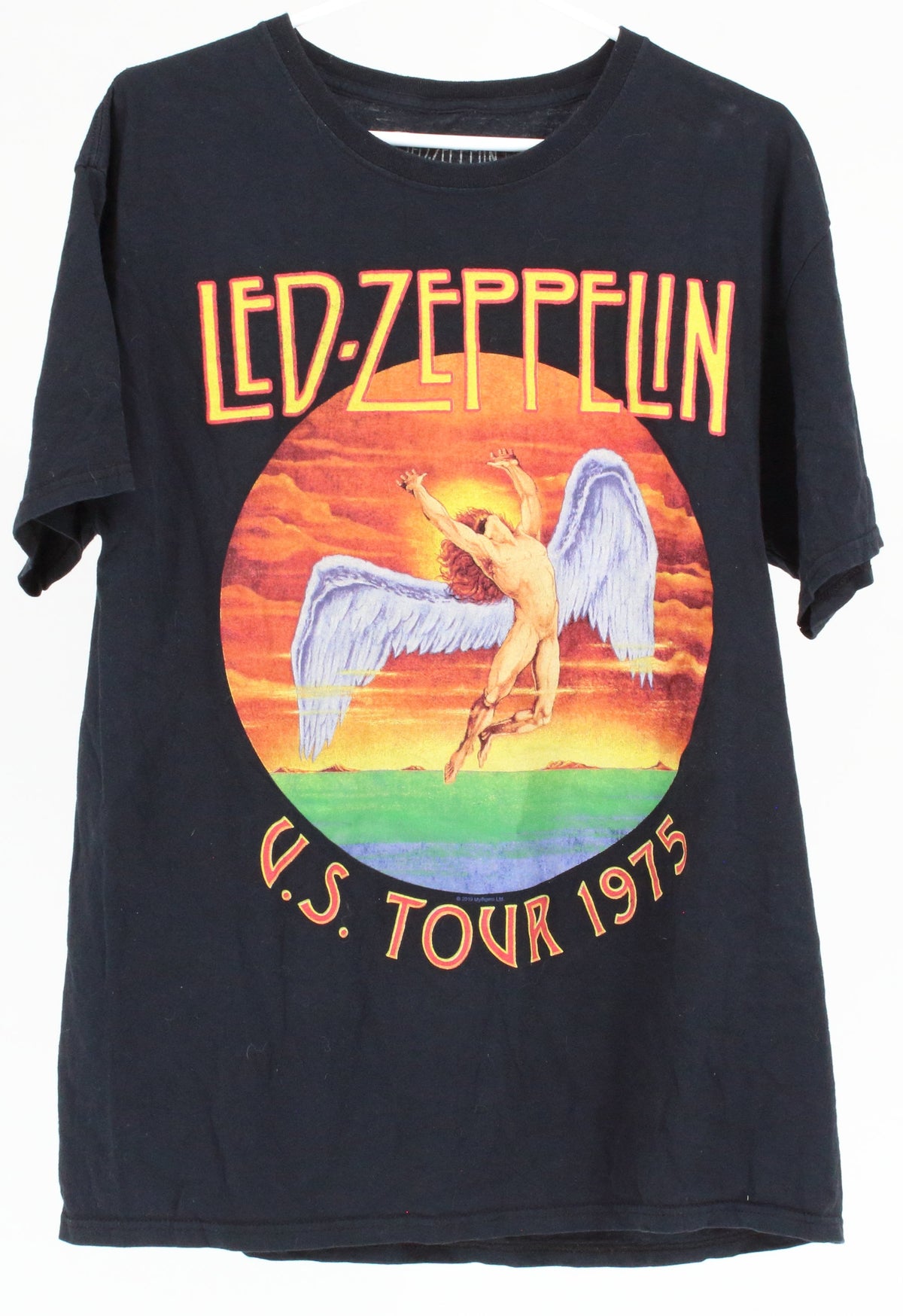 Led Zeppelin Black U.S. Tour 1975 Graphic T-shirt