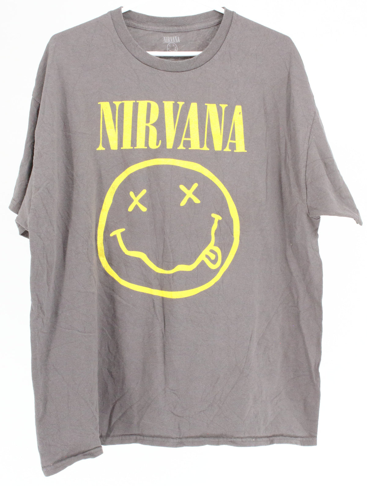 Nirvana Gray Smile Face Graphic T-shirt