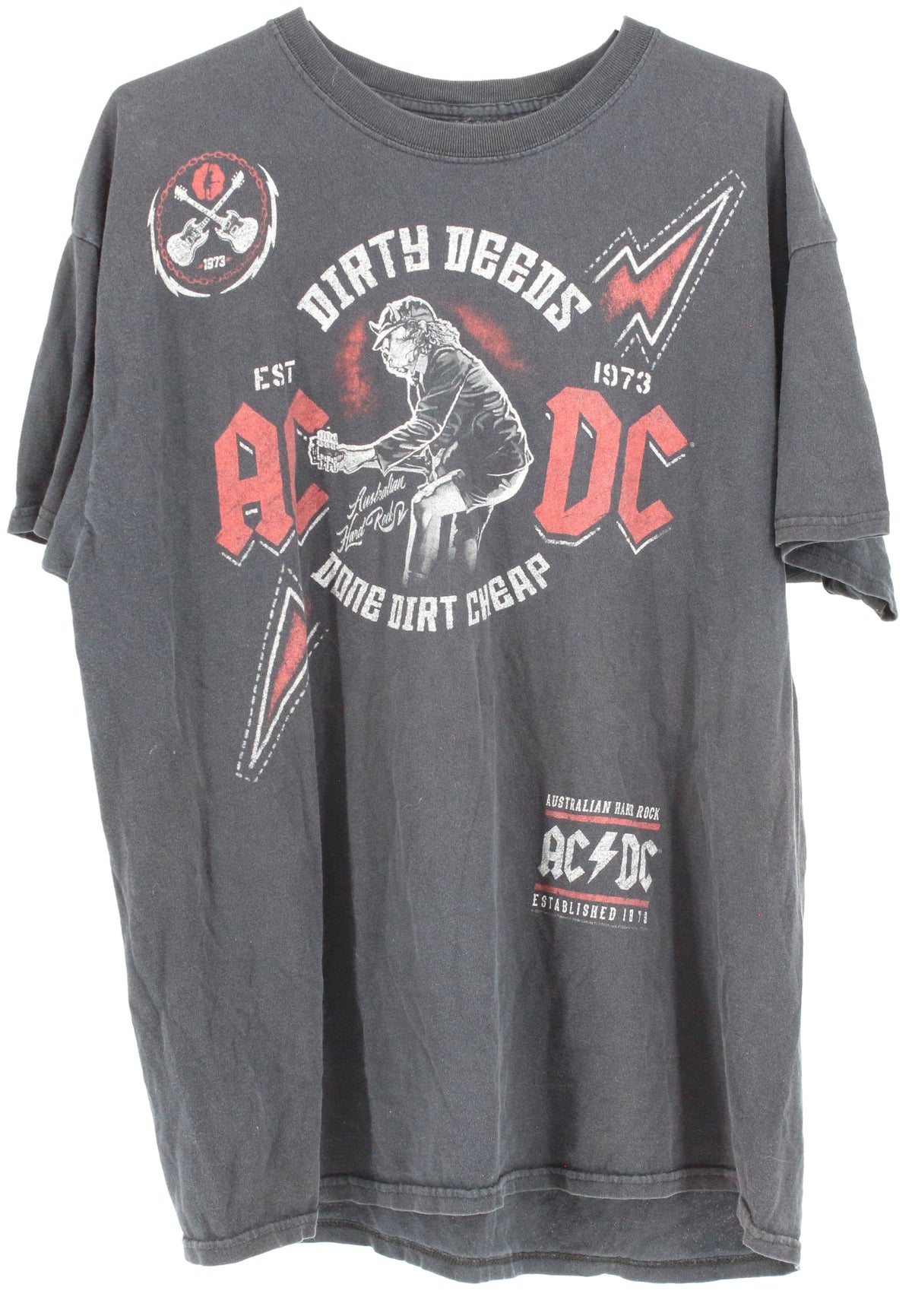 Liquid Blue Black ACDC 1973 Graphic T-shirt