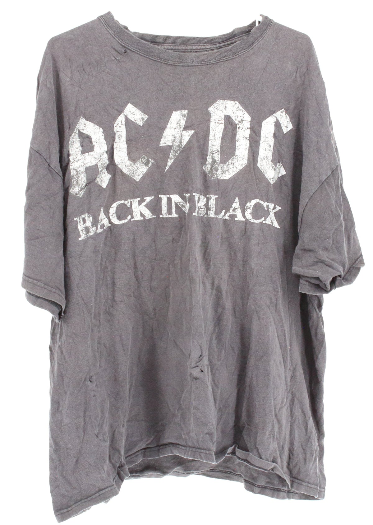 Black ACDC "Black in Black" Graphic Faded T-shirt