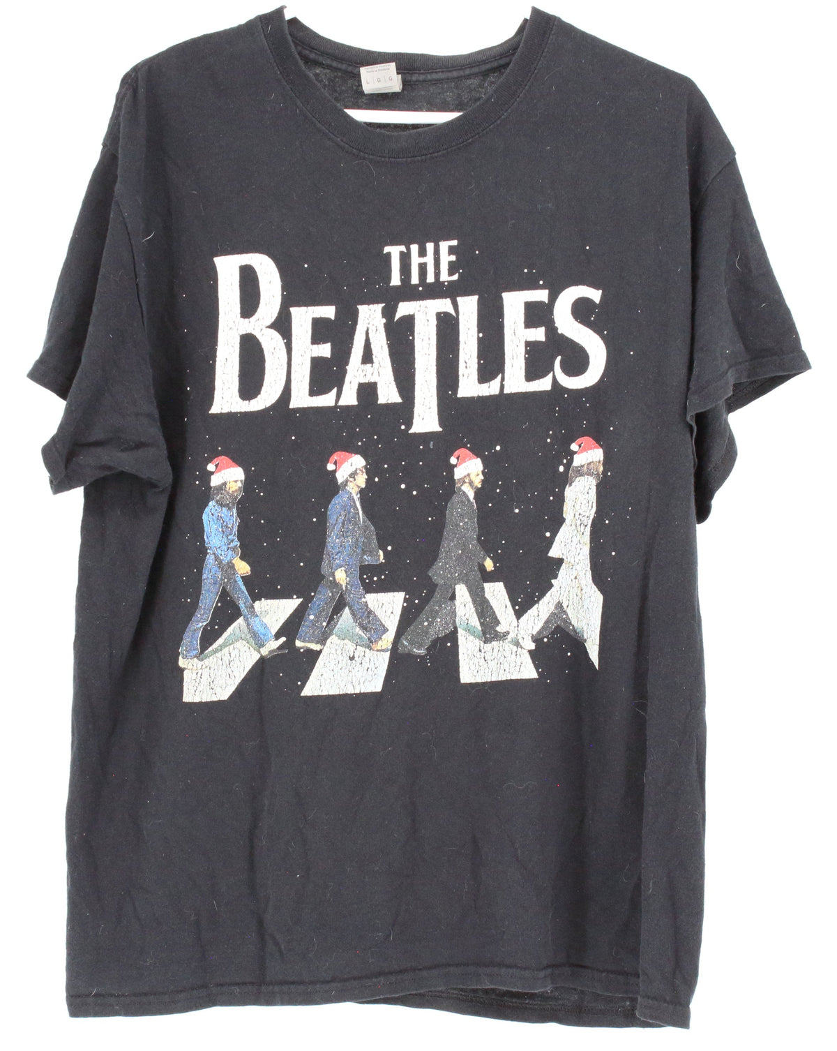 Gildan Black The Beatles Christmas Graphic T-shirt