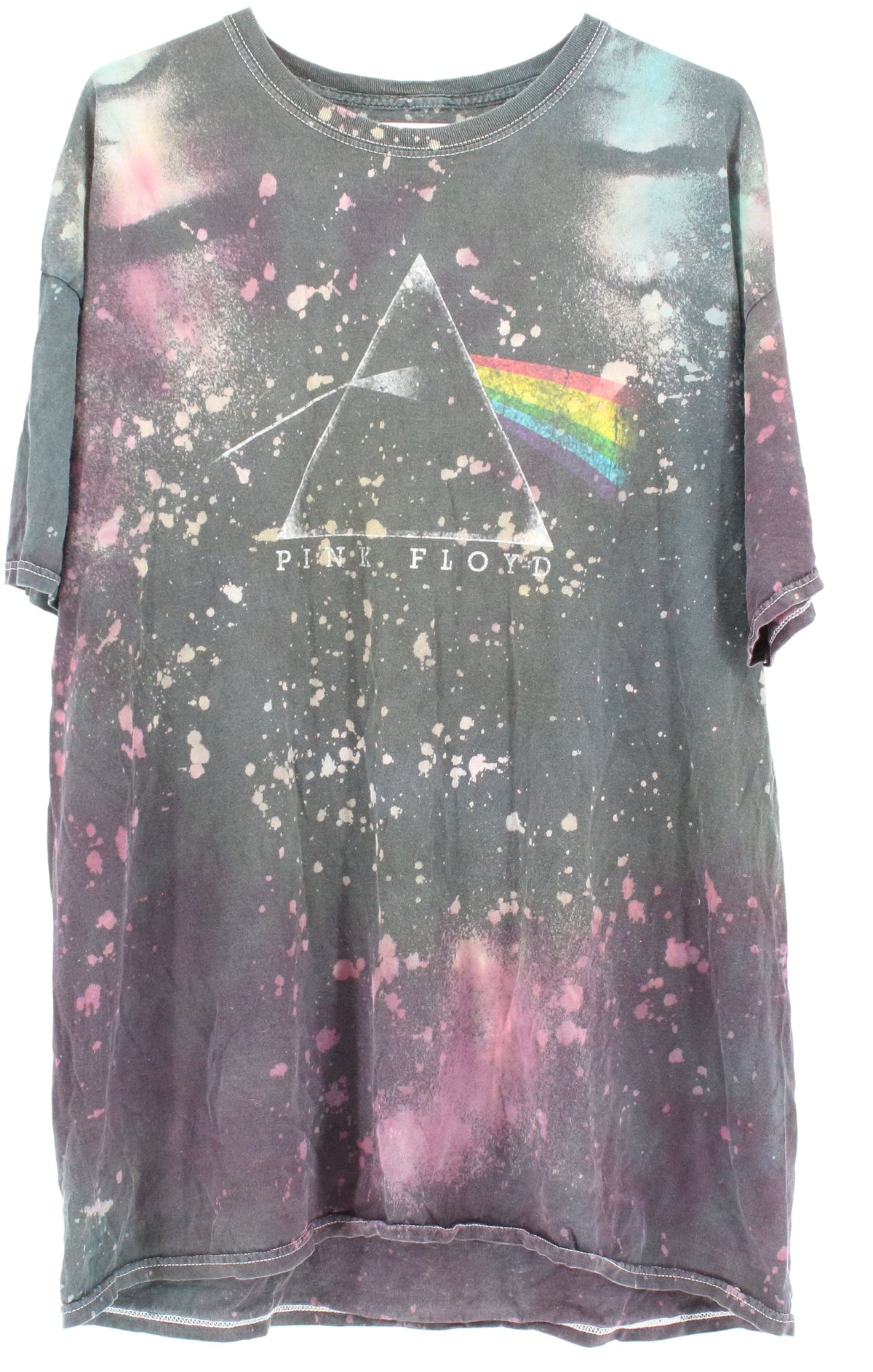 Pink Floyd Black Marble Paint Print Graphic T-shirt