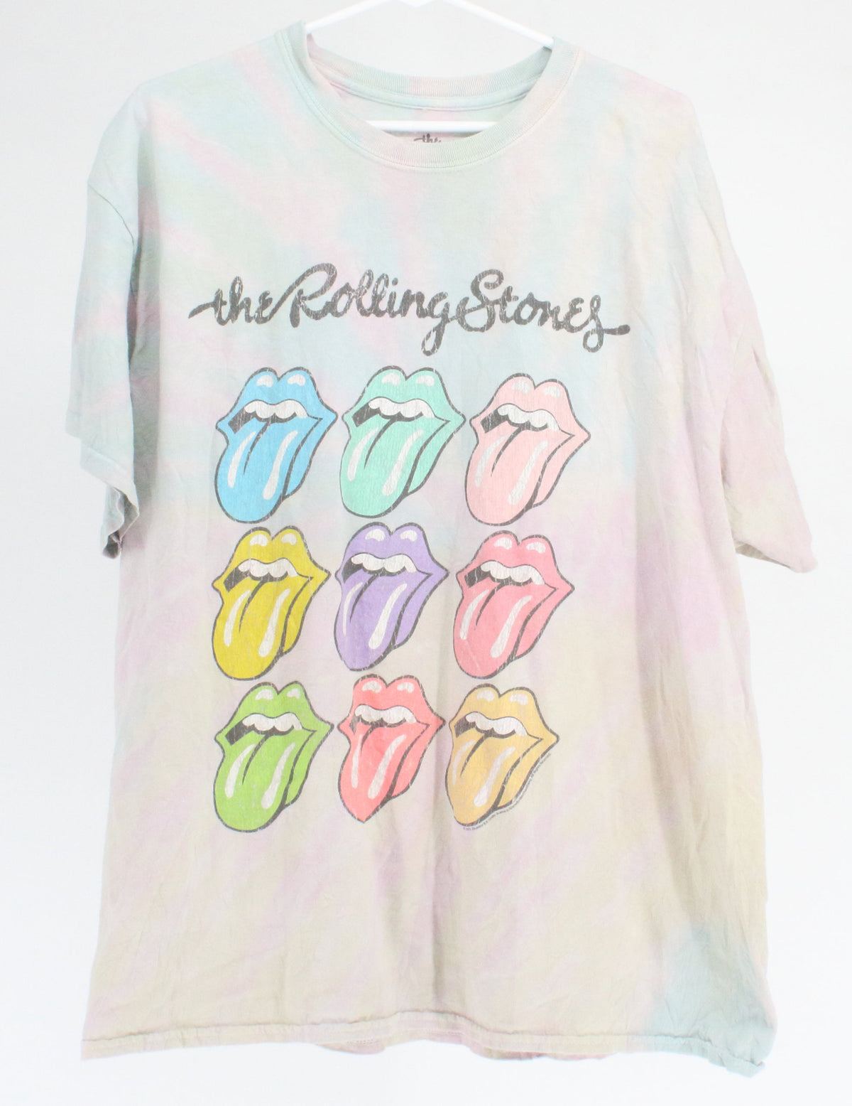 The Rolling Stones Blue & White Tie Dye Graphic T-shirt