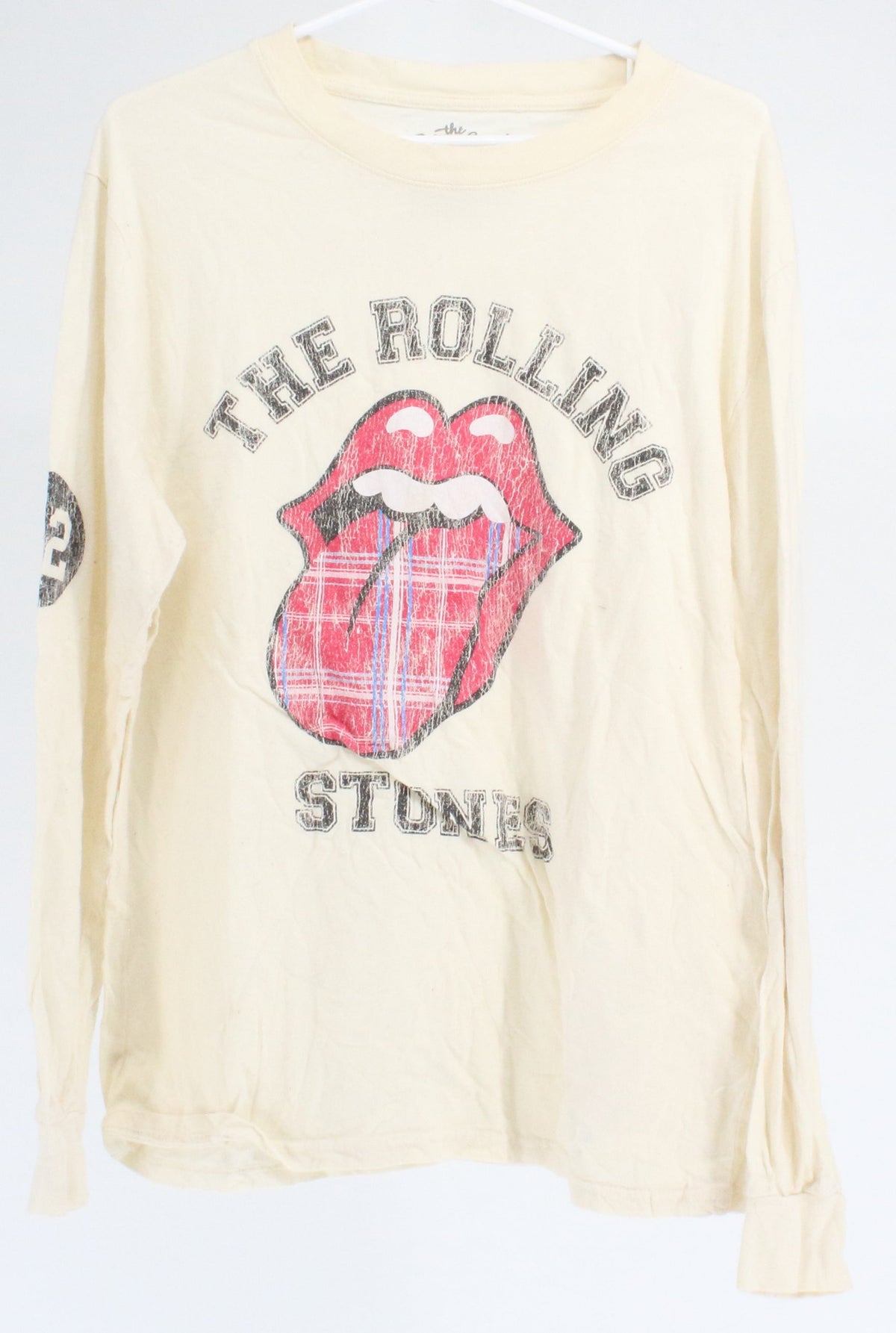 The Rolling Stones Cream Front Graphic Sleeve 72 Long Sleeve T-shirt