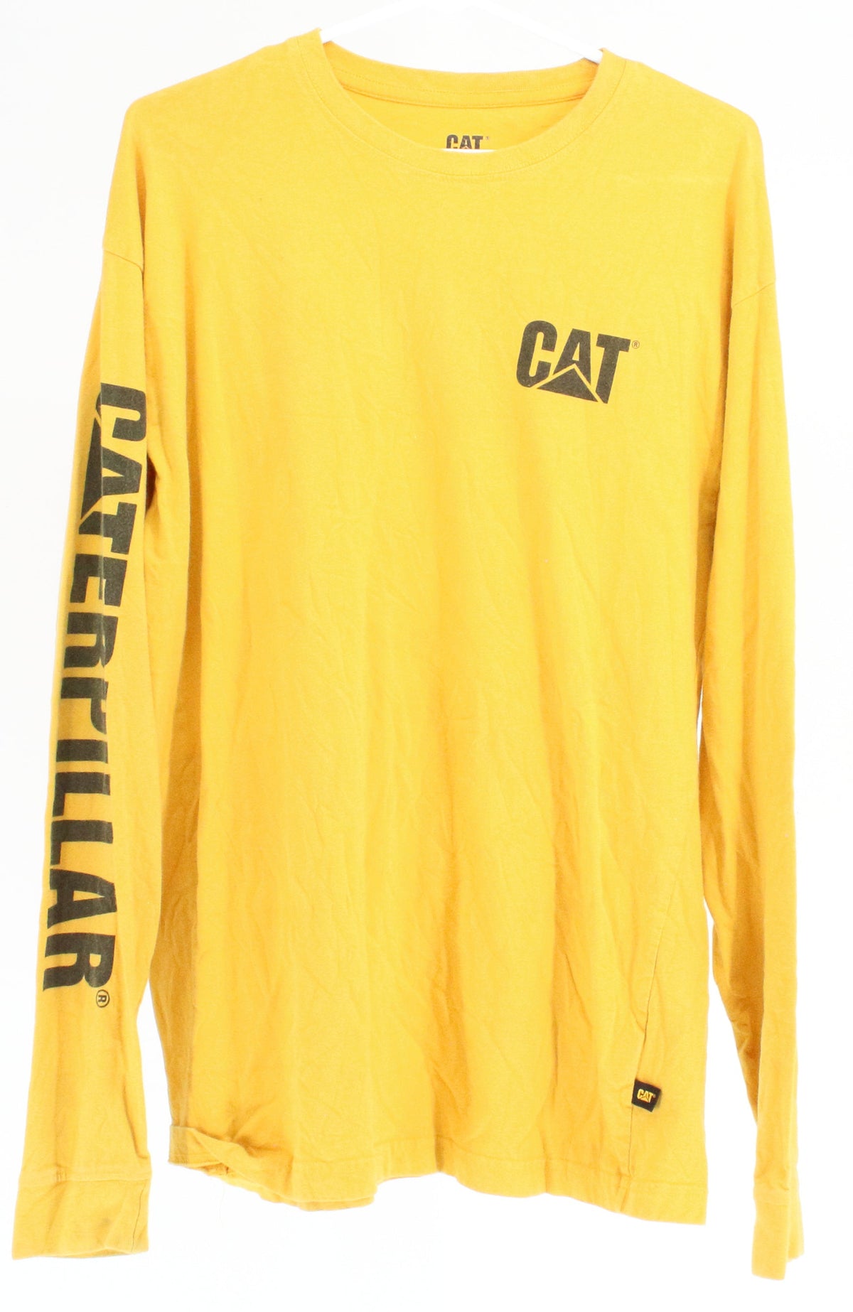 Cat Yellow Graphic Sleeve Logo Long Sleeve T-shirt