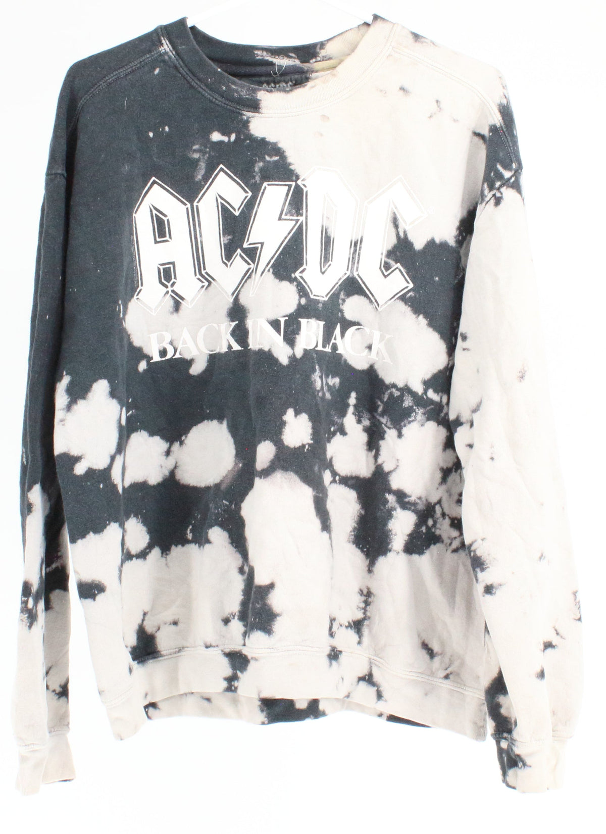 ACDC Black & White Marble "Back In Black" Graphic Sweatshirt