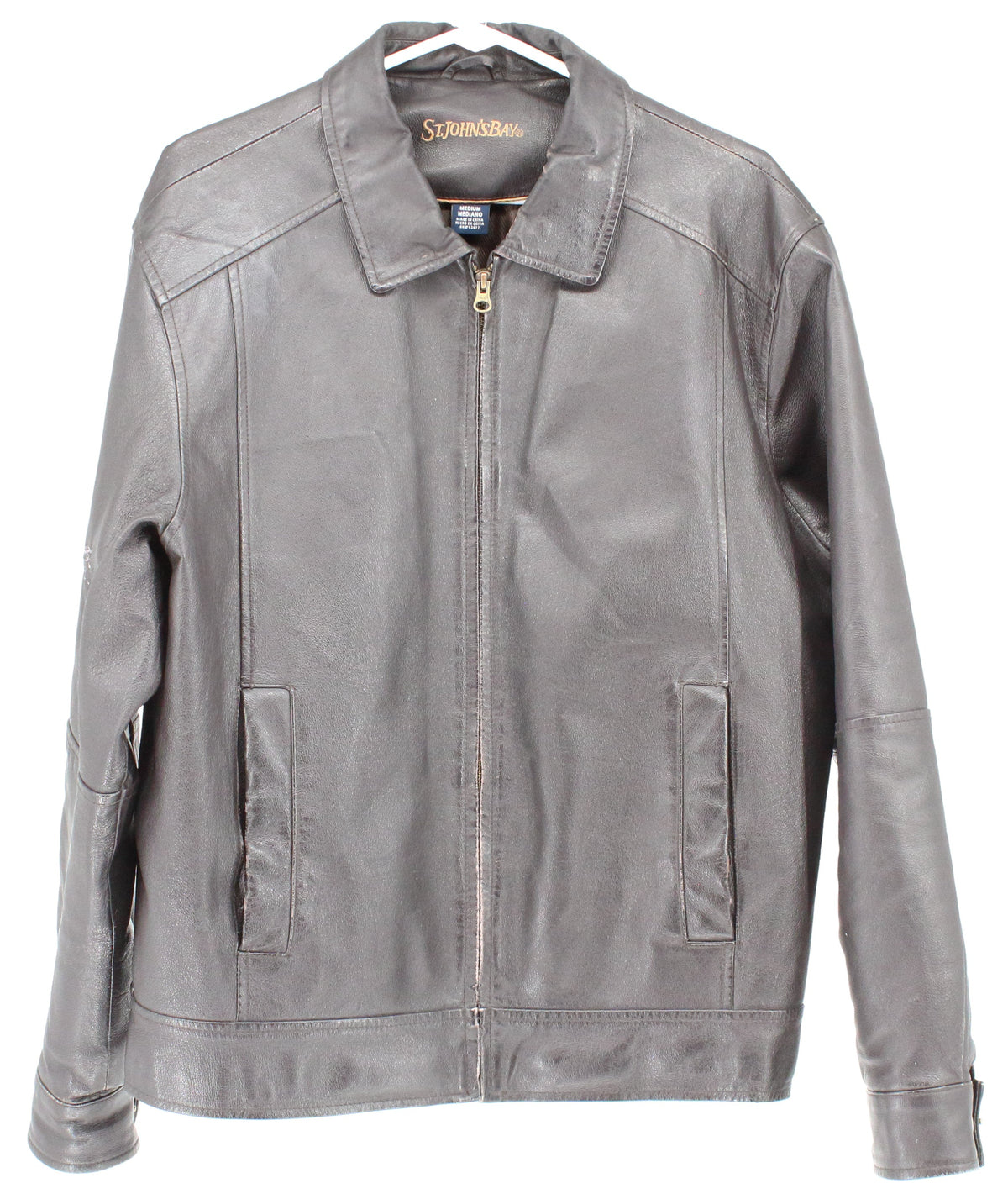 St Johns Bay Leather Bomber Jacket