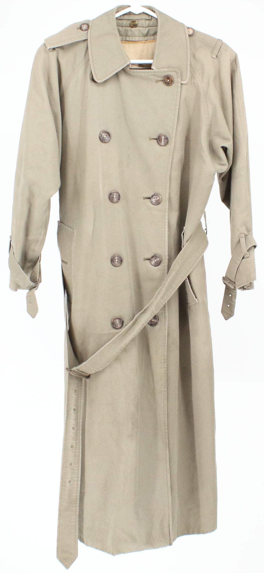 Burberry Khaki Long Trench Coat  Coat