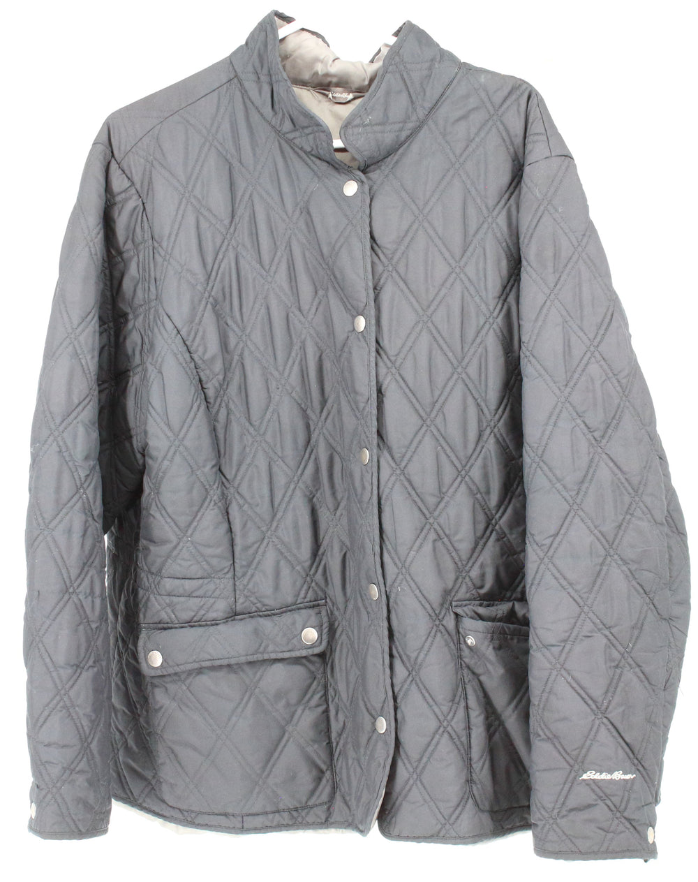 Eddie Bauer Black Button Up Quilted Jacket