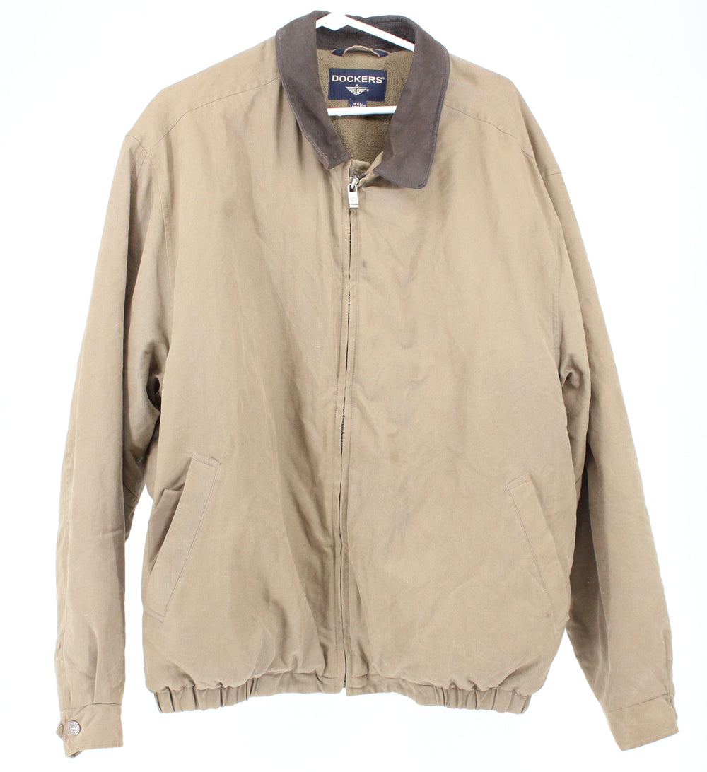 Dockers Brown Bomber Leather Jacket