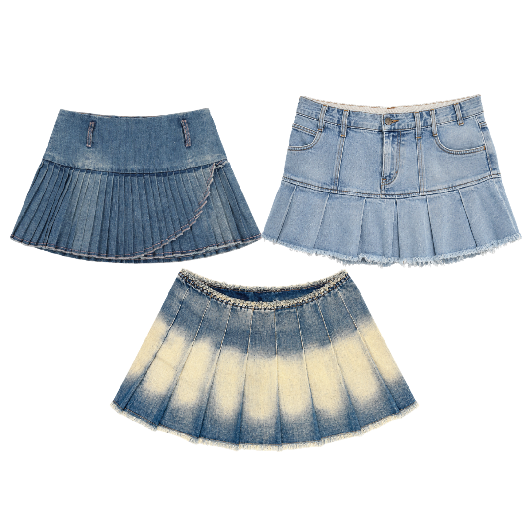 Y2K Womens Denim Mini Skirt Mix