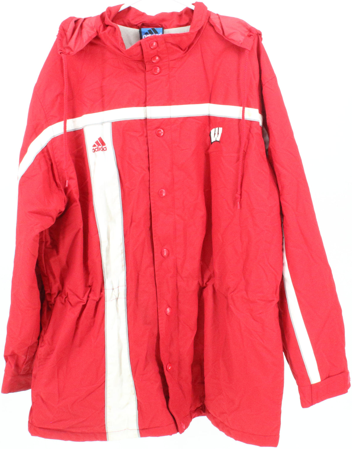 Adidas Wisconsin Red and White Parka