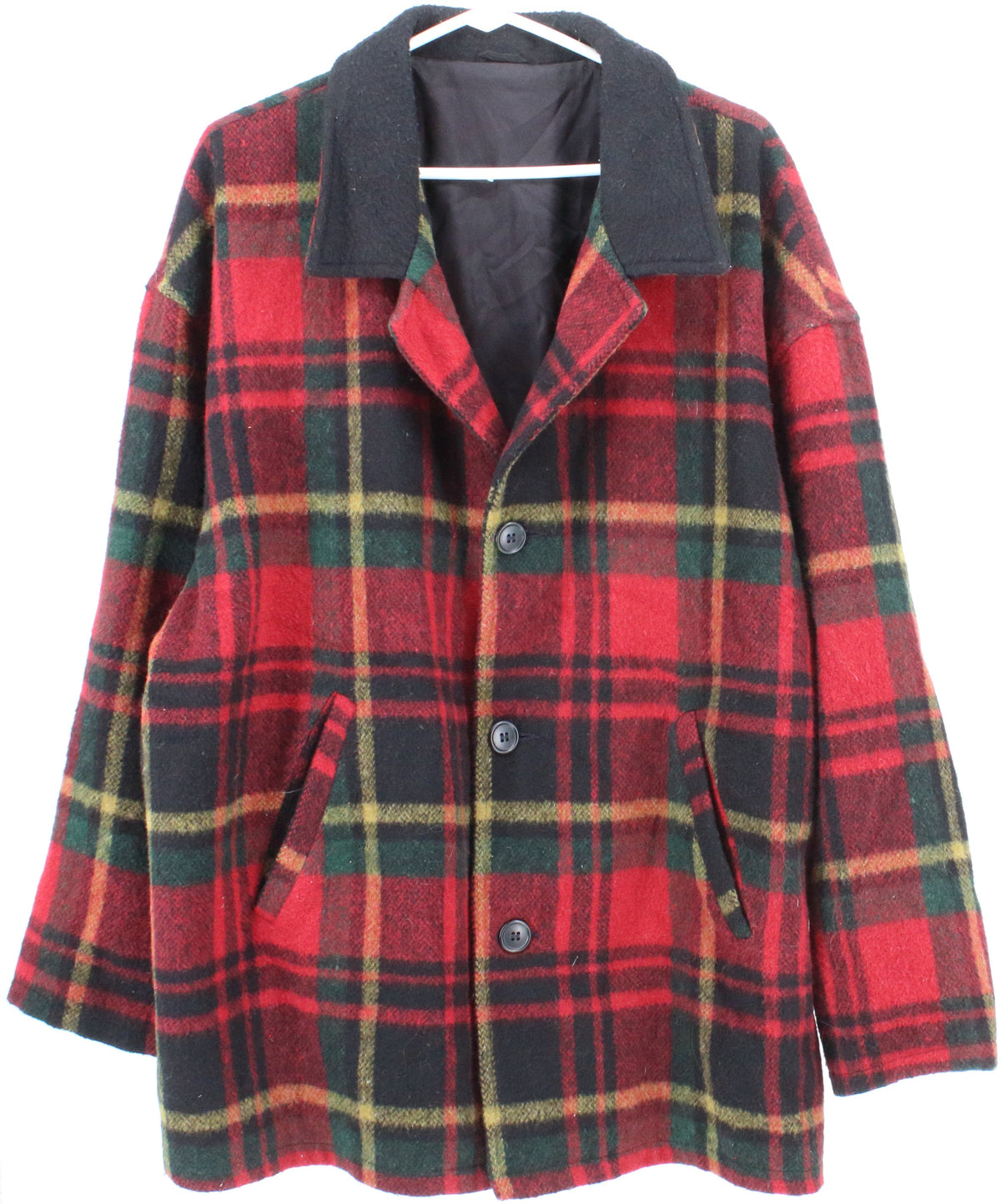 Red Plaid Wool Blazer