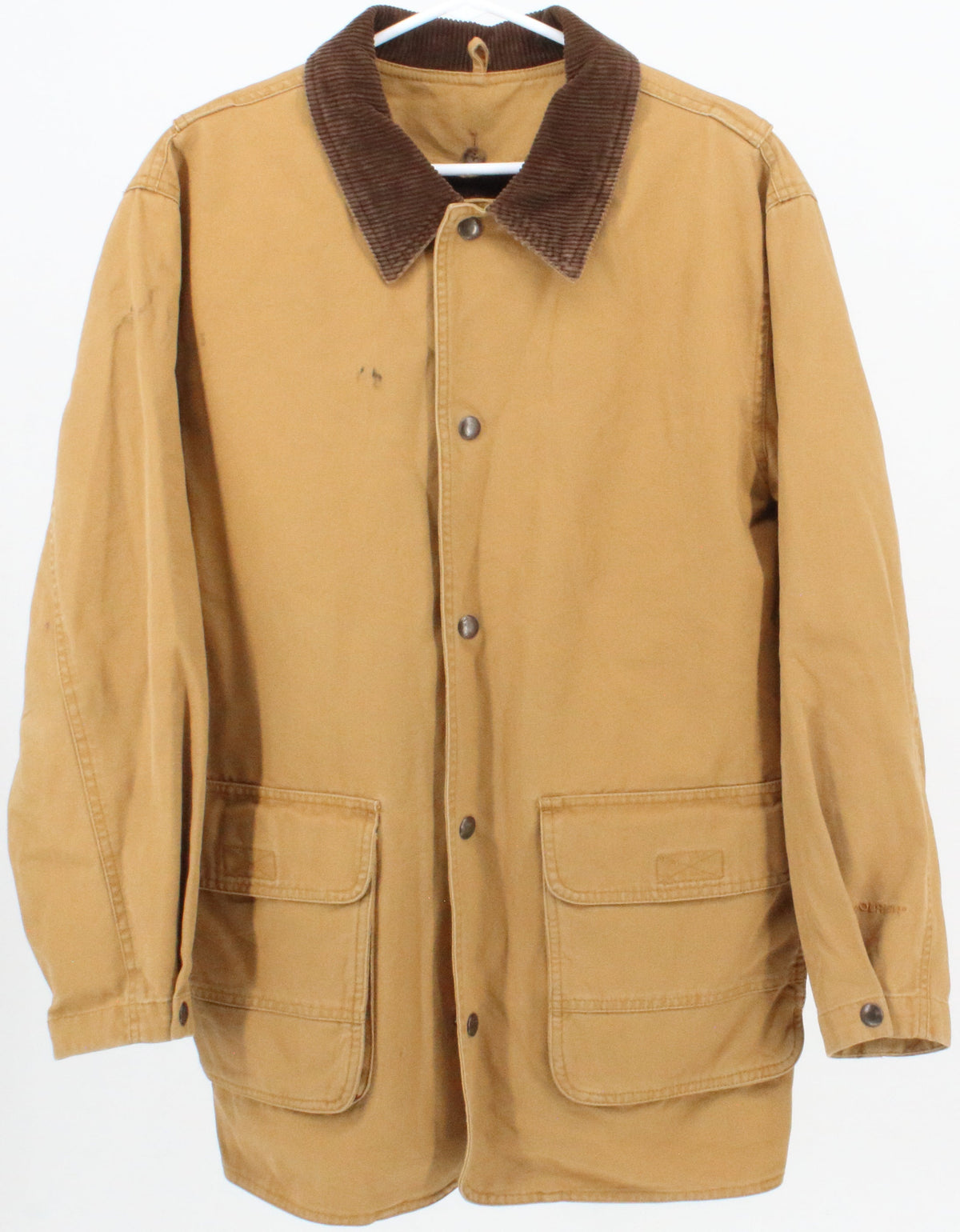 Woolrich Tan Lined Parka With Brown Corduroy Collar