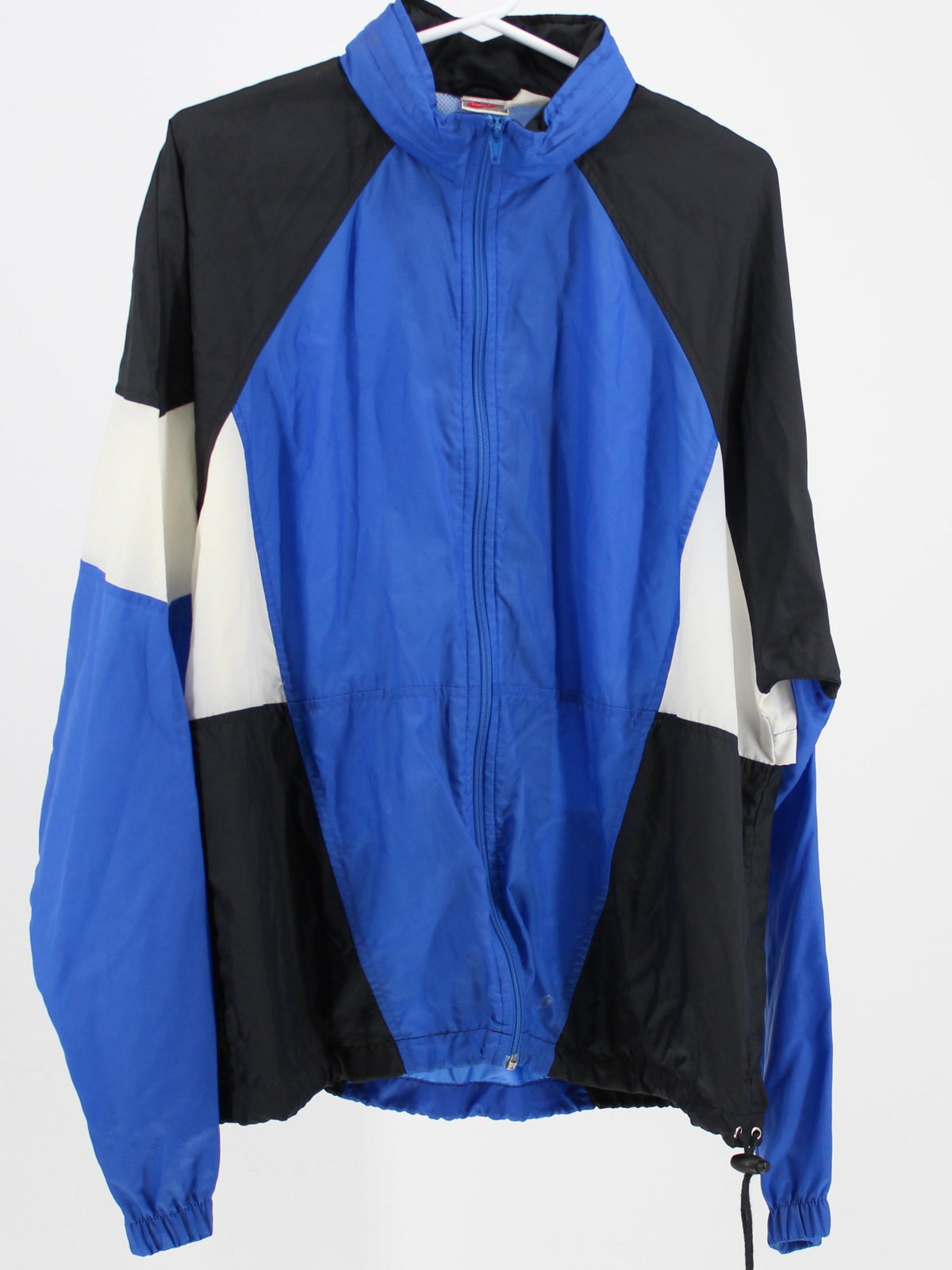 Nike Blue, White and Black Windbreaker with side pockets and drawstrings