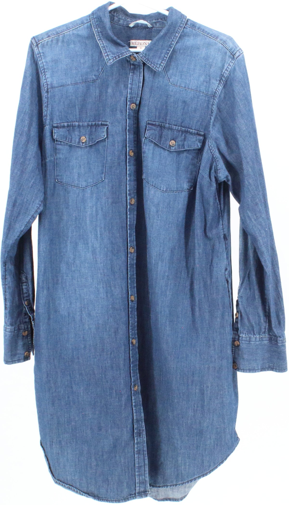 Merona Blue Wash Denim Shirt Dress