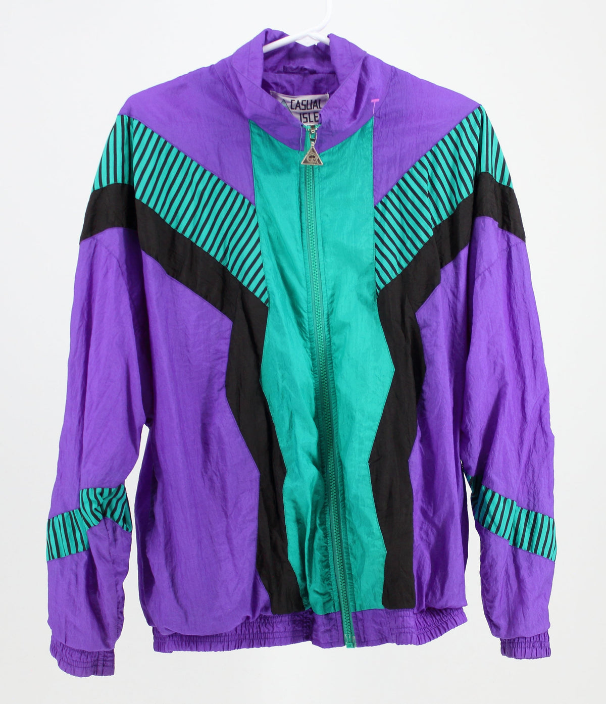 Casual Isle Patterned Windbreaker with Zip Up Front