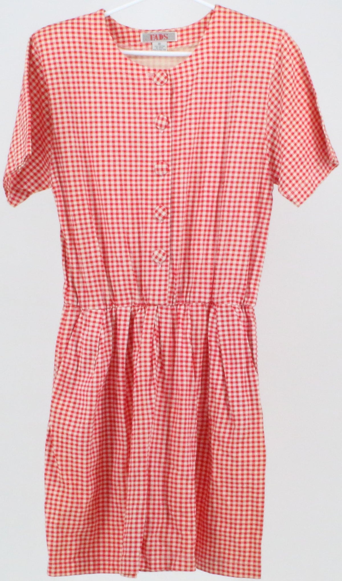 Fads Red and Off White Gingham Jumpsuit