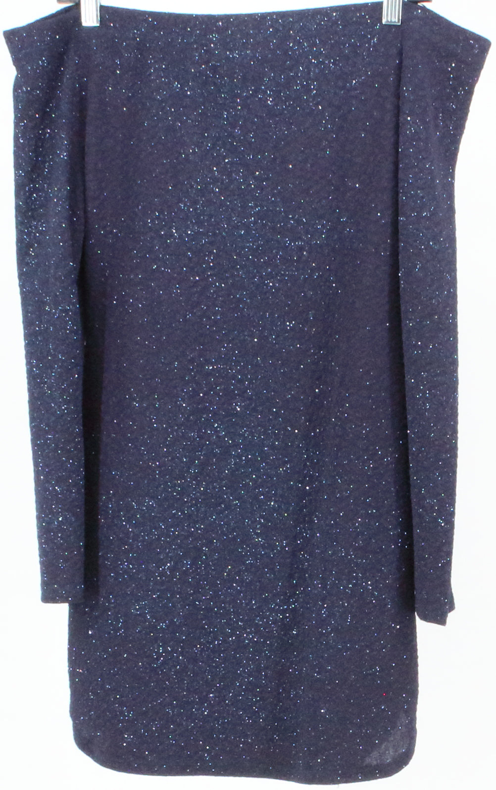 Windsor Navy Blue Sparkles Long Sleeve Off Shoulder Dress