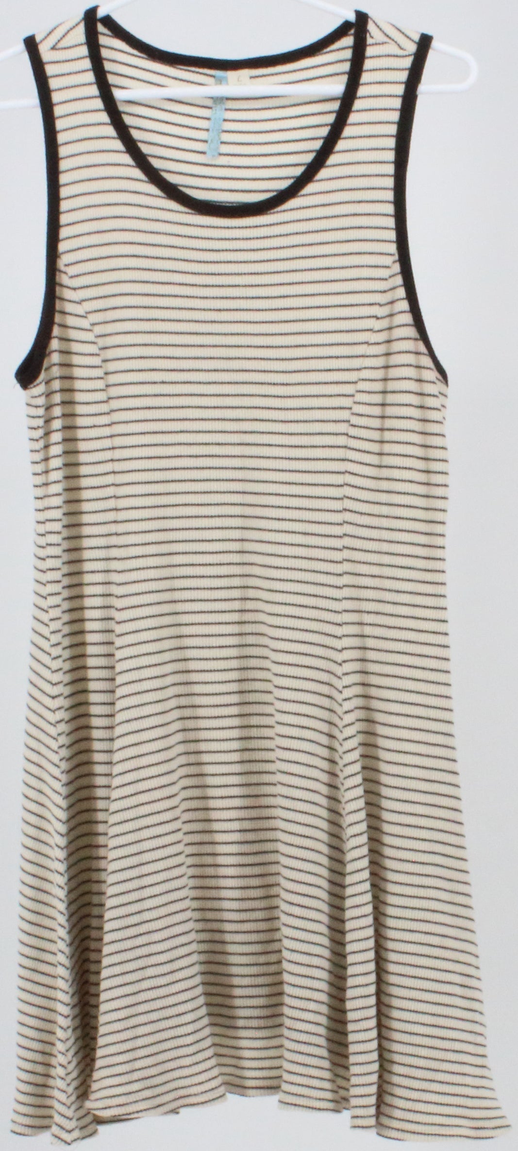 Moonlight Off White and Black Striped Sleeveless Dress