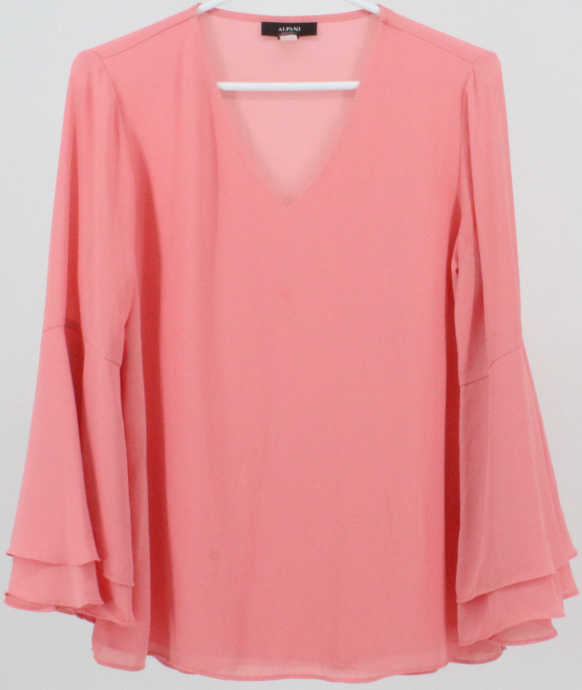 Alfani V Neck Long Sleeve Pink Top