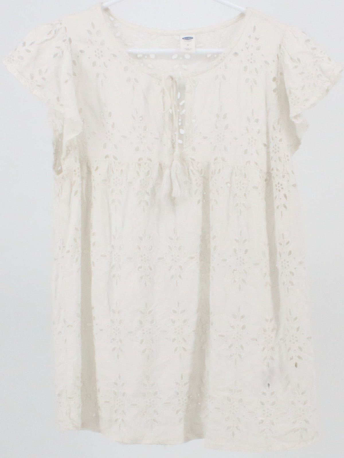 Old Navy White Tie Front Top