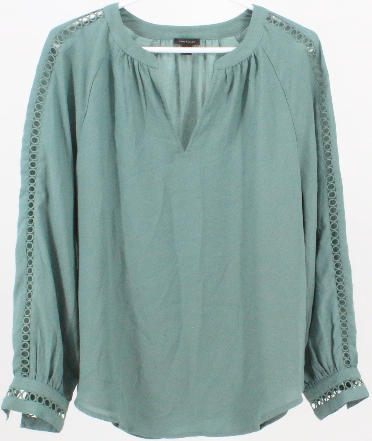 Ann Taylor Green V Neck Opening on the Sleeves Sides