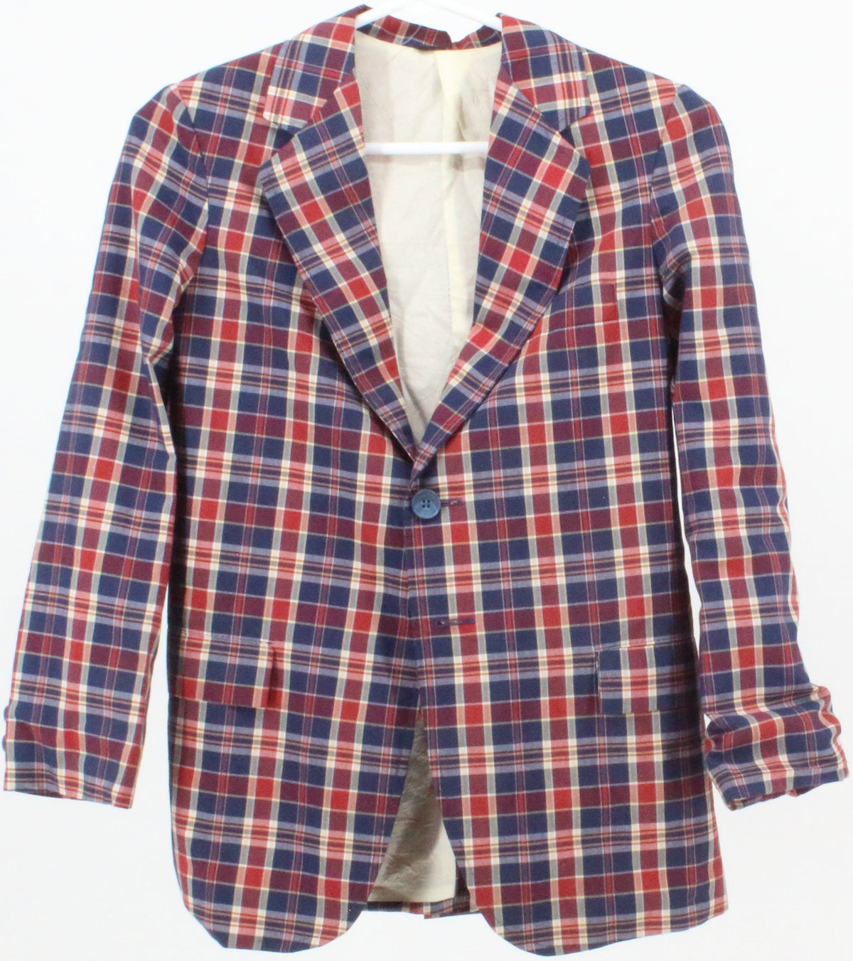 Jonathan Michael Collection Blue and Red Plaid Blazer