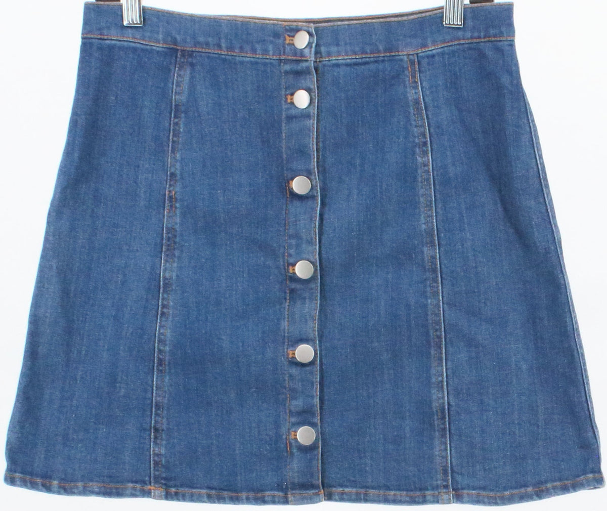 H&M Front Buttons Blue Wash Denim Skirt