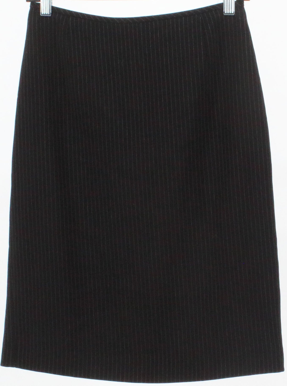 Black Pinstripe Mid Skirt
